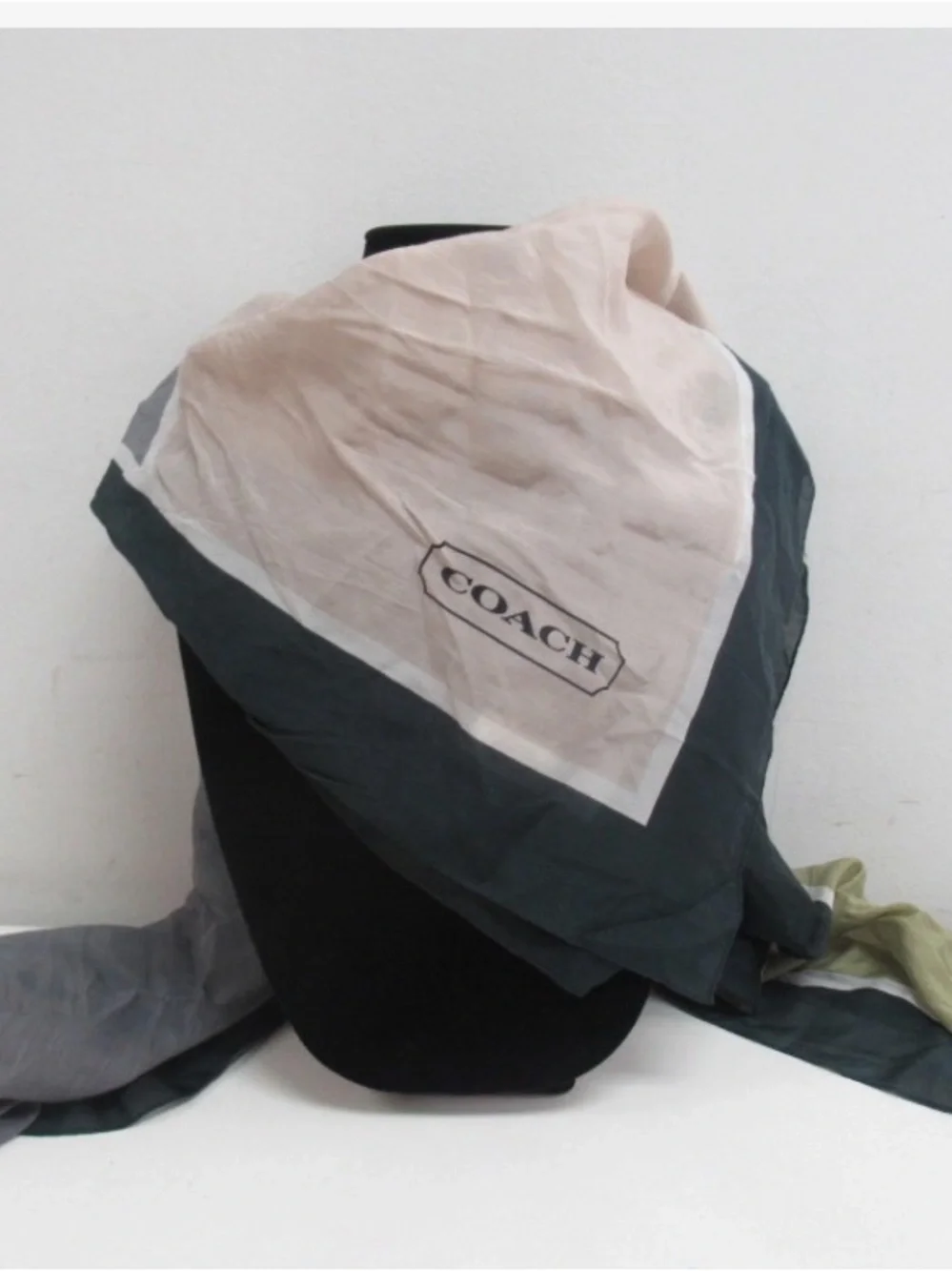 COACH Black and Cream Colorblock Scarf